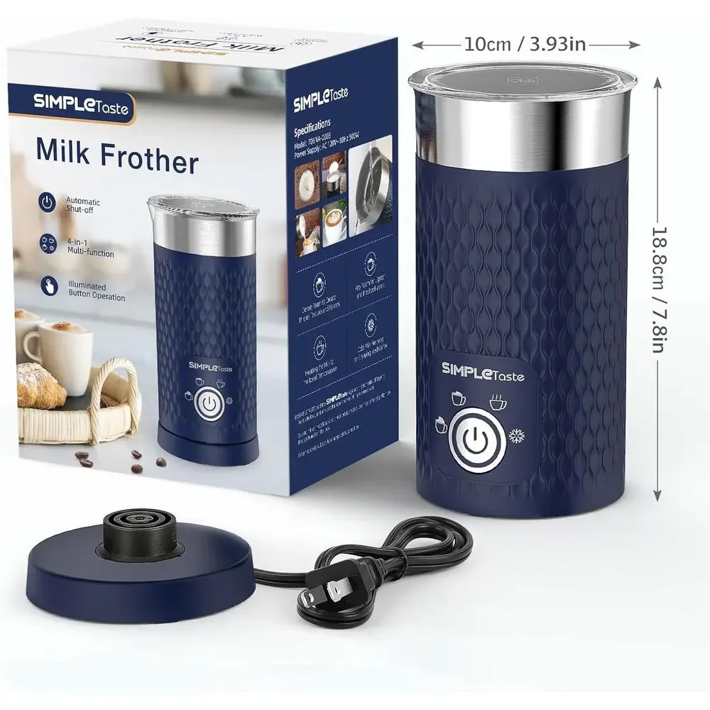 SIMPLETASTE Milk Frother, 4-in-1 Electric Milk Steamer, Automatic Warm cold foam